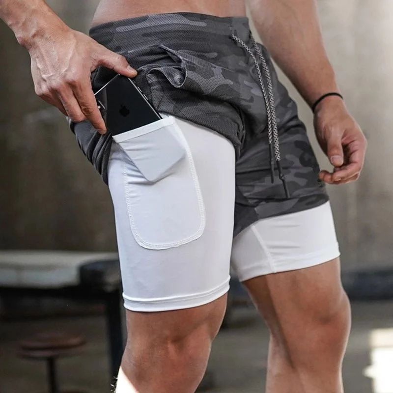 Double Layered Hidden Pocket Running Shorts