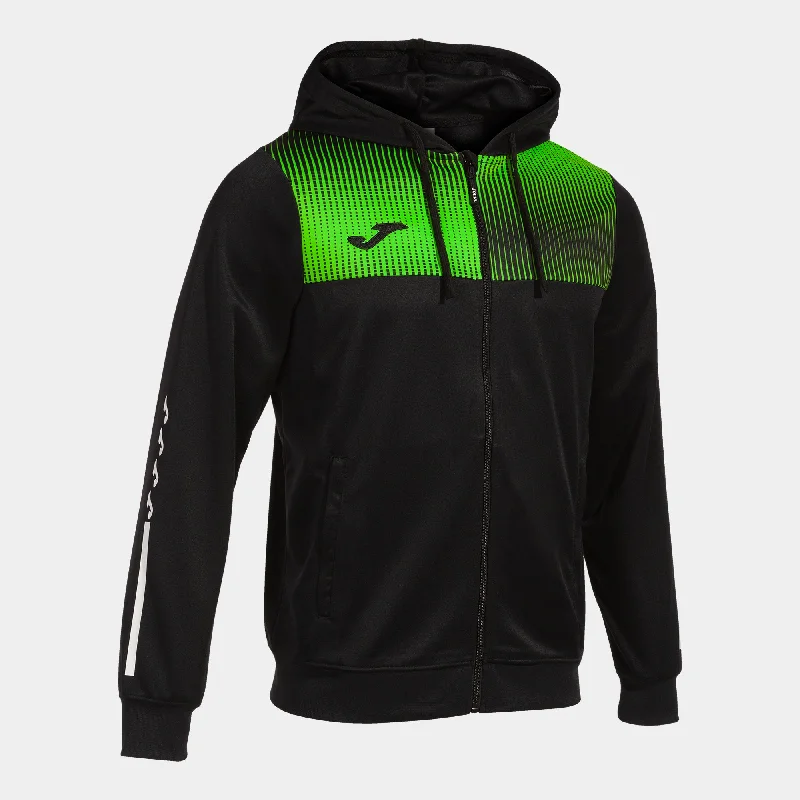 Joma Eco-Supernova Hoodie Jacket (Black/Green Fluor)