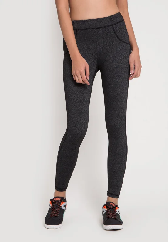 Fitz - High Waist Long Pants - Workout - Grey