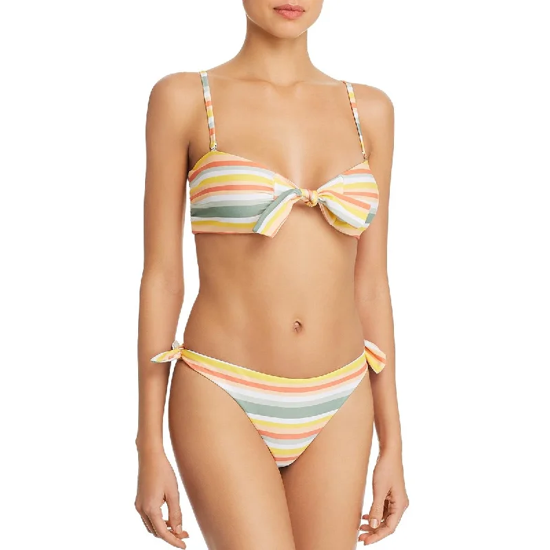 Mamba Womens Bandeau Striped Bikini Swim Top