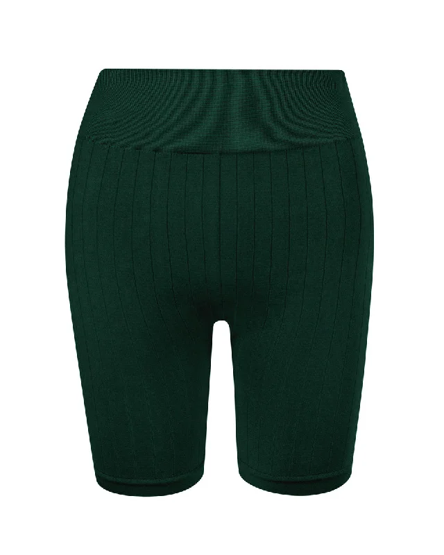 FLUID Flat Ribbed Shorts | Dark Green