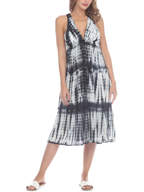 Womens Tie-Dye Dress Cover-Up