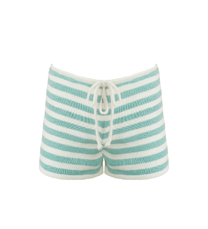 Maddy Mint Knitted Stripes Short