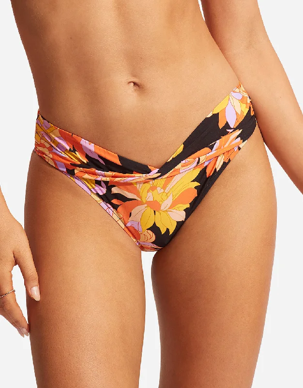 Palm Springs Twist Band Hipster Bikini Pant - Black