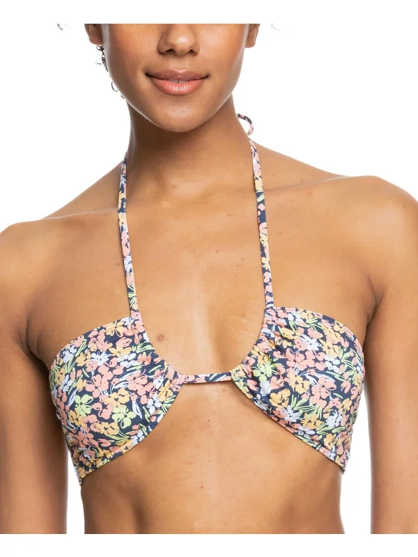 Juniors Womens Floral Removable Padding Bikini Swim top