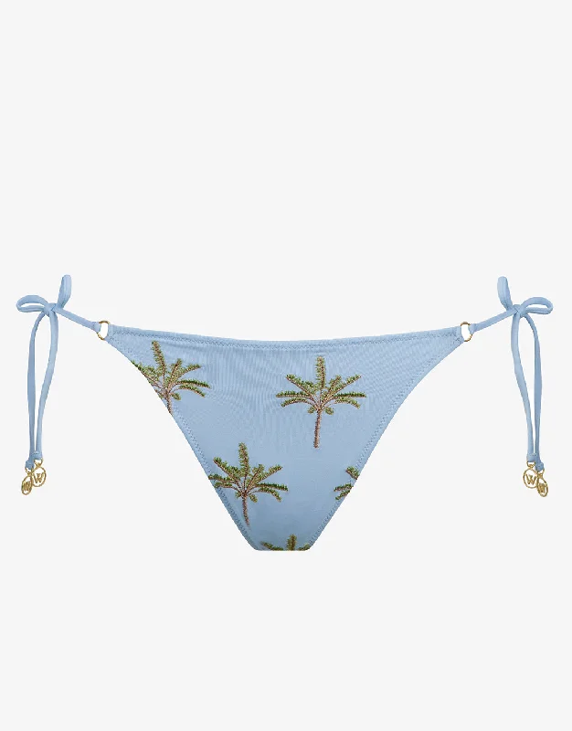 Island Souvenir Tie Side Bikini Pant - Sky