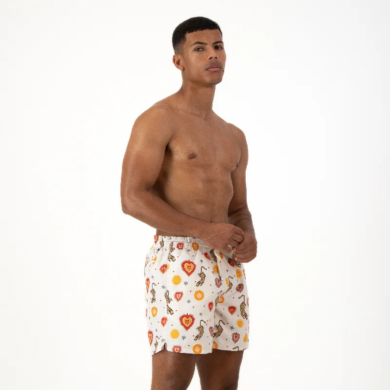 Mid-length Swim Shorts | Sphinx / Cream