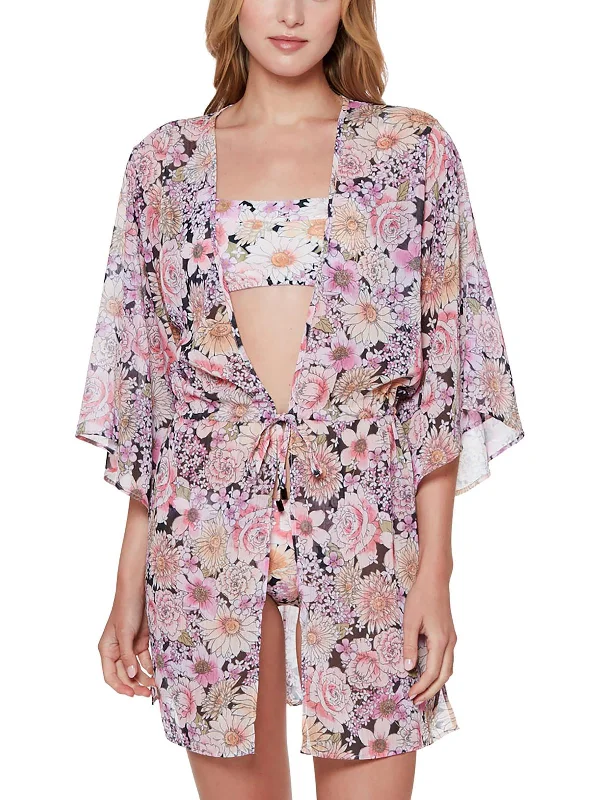 Womens Floral Print Caftan Cover-Up