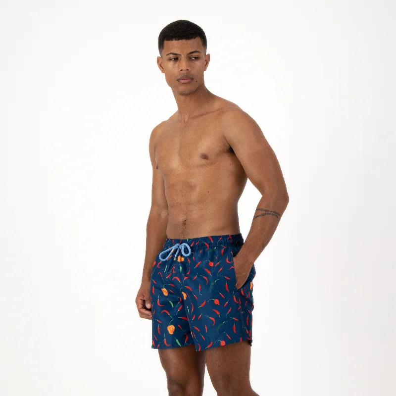 Mid-length Swim Shorts | Chillies / Navy