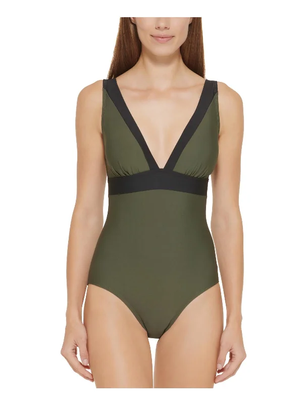 Womens Plunge Beachwear One-Piece Swimsuit