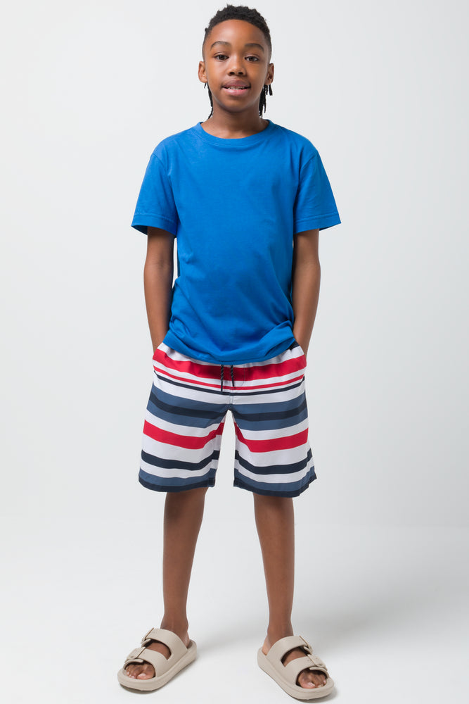 Swim Shorts Multi Stripe Red & Navy