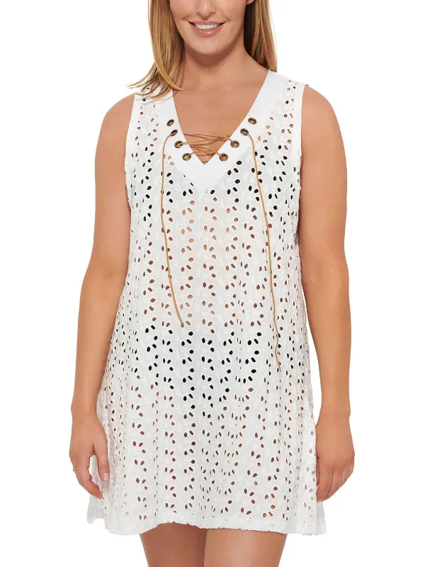 Womens Eyelet Dress Cover-Up