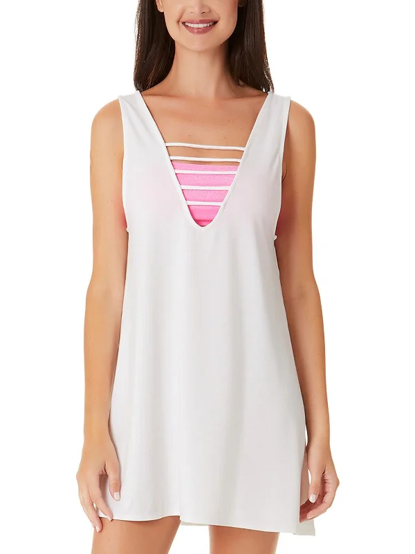 Juniors Womens Beachwear Strappy Cover-Up