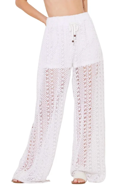 Crochet Pants In White