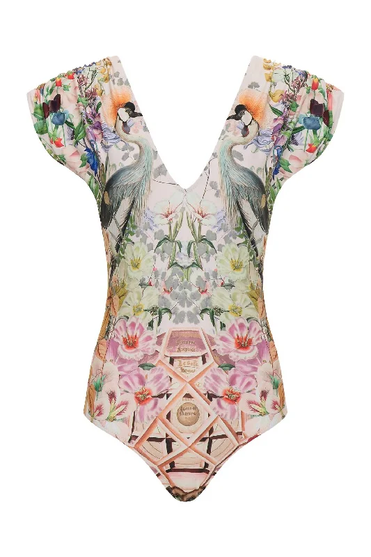 Liset One Piece Swimsuit In Crowned Cranes