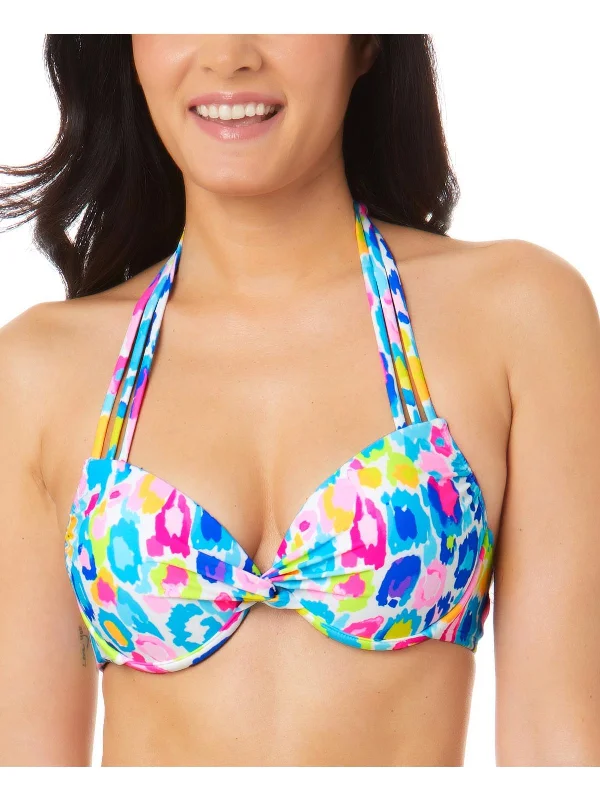 Womens Printed Strappy Bikini Swim top