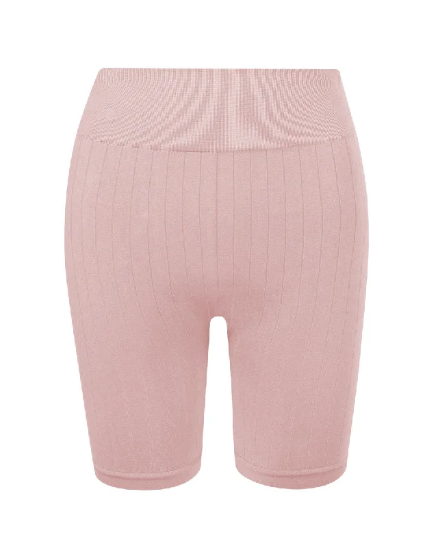 FLUID Flat Ribbed Shorts | Blush