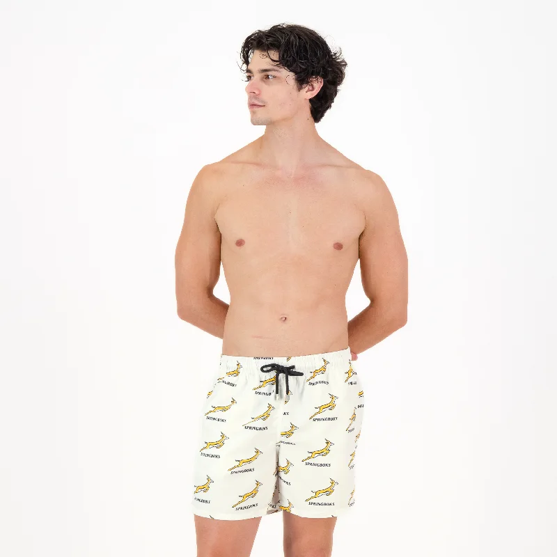 Mid-Length Swim Shorts | SS25 Springbok / White