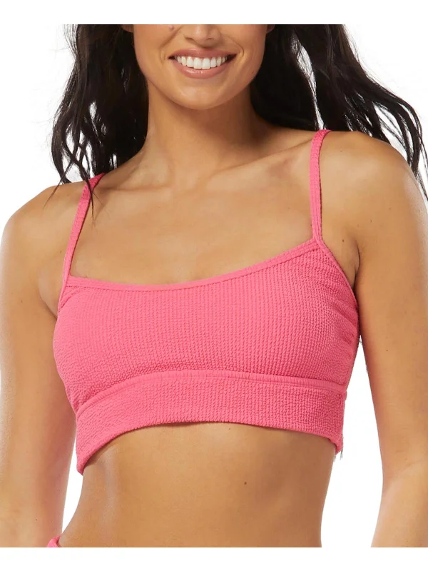 Gianna Womens Textured Midline Bikini Swim top