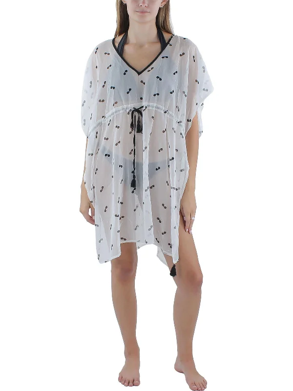 Tossed Glasses Womens Printed Caftan Cover-Up