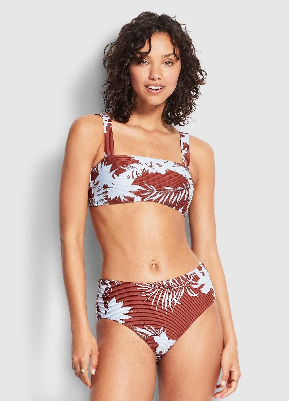 Wild Tropics Wide Side Bikini Pants - Amber