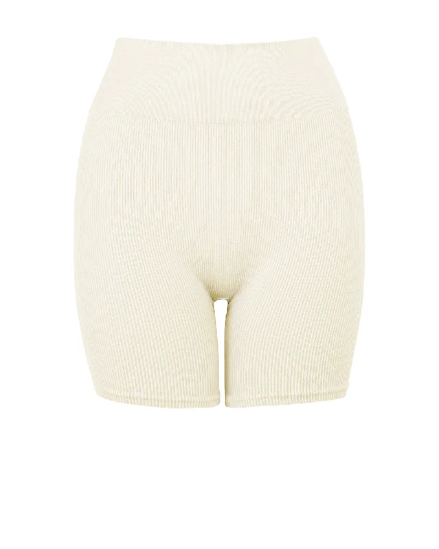 RIBBED COMPOSED Shorts | Cream