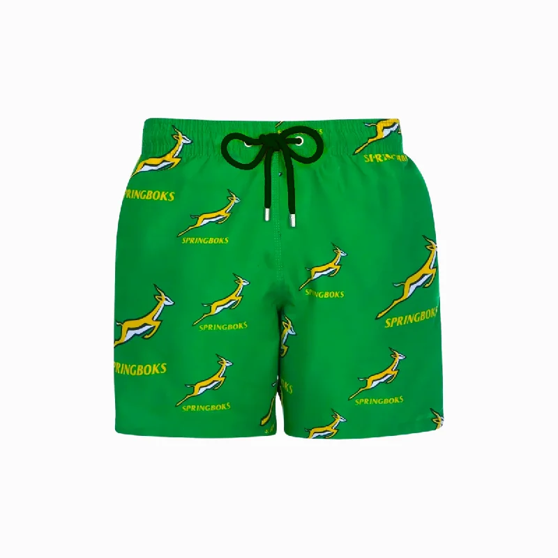 Mid-Length Swim Shorts | Springbok / Green