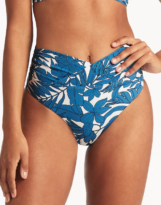 Retreat Wrap High Waist Bikini Pant - Lagoon