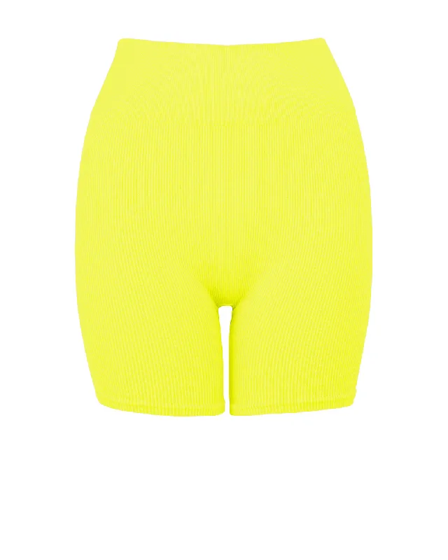 RIBBED COMPOSED Shorts | Neon Yellow