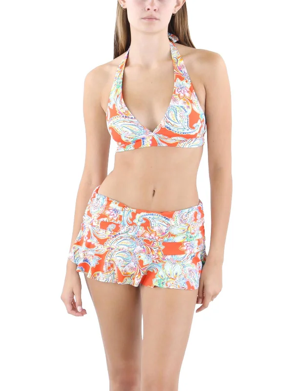 Womens Printed Halter Bikini Swim top