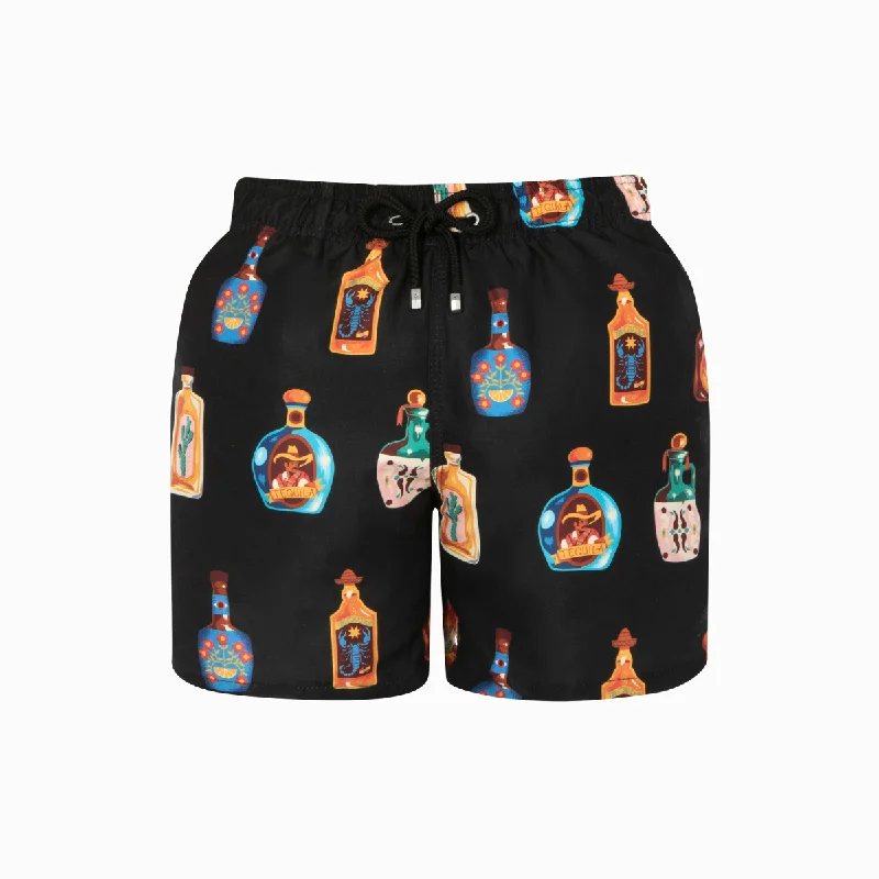 Mid-length Swim Shorts | Tequila / Black