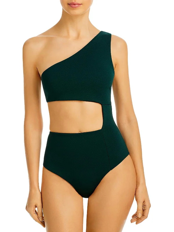 Mika  Womens Cut-Out Polyester One-Piece Swimsuit