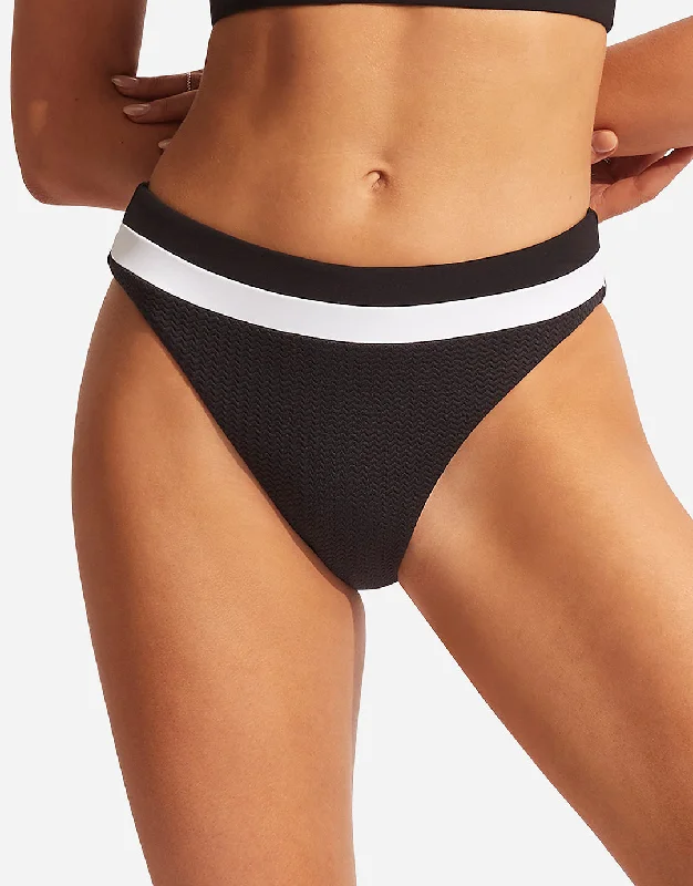 Slice of Splice High Rise Bikini Pant - Black and White