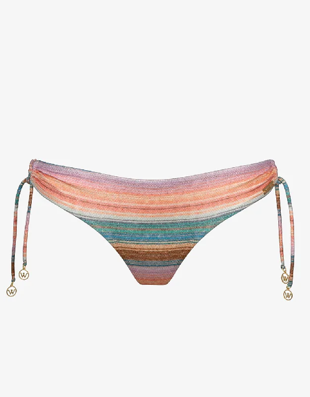 Pastel Sunset  Bikini Pant - Pink Stripe