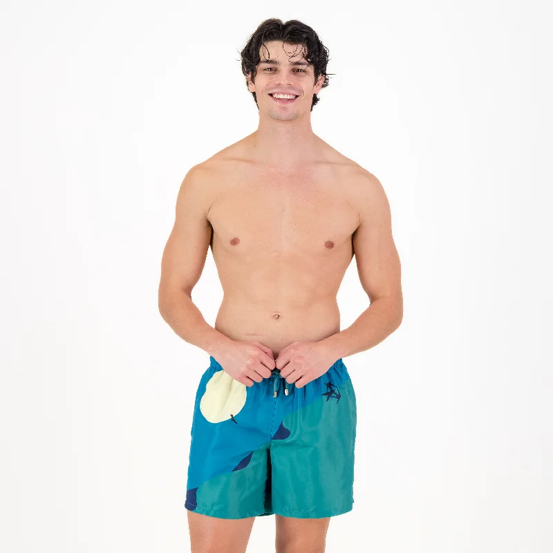 Mid-length Swim Shorts | Dune Surfer / Teal