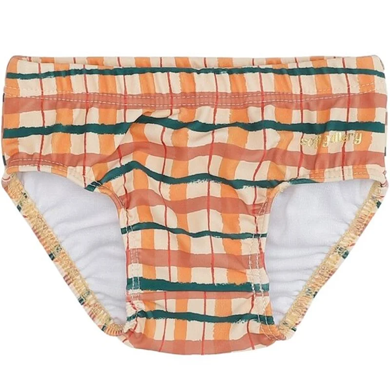 Soft Gallery Winter Wheat AOP Check Baby Miki Swim Pants