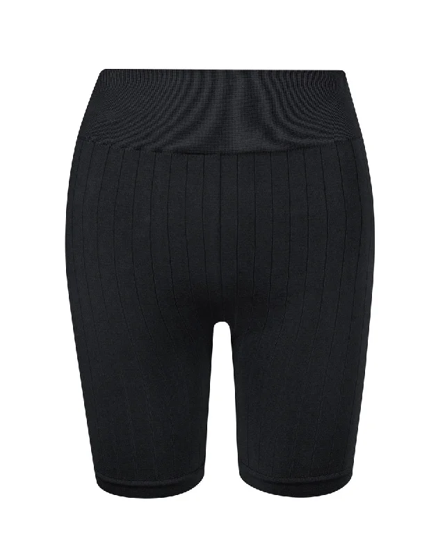 FLUID Flat Ribbed Shorts | Black