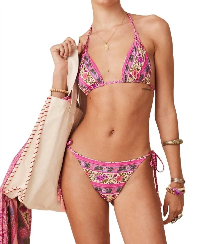 Sienna Tie Pant Bikini Bottom In Fuchsia