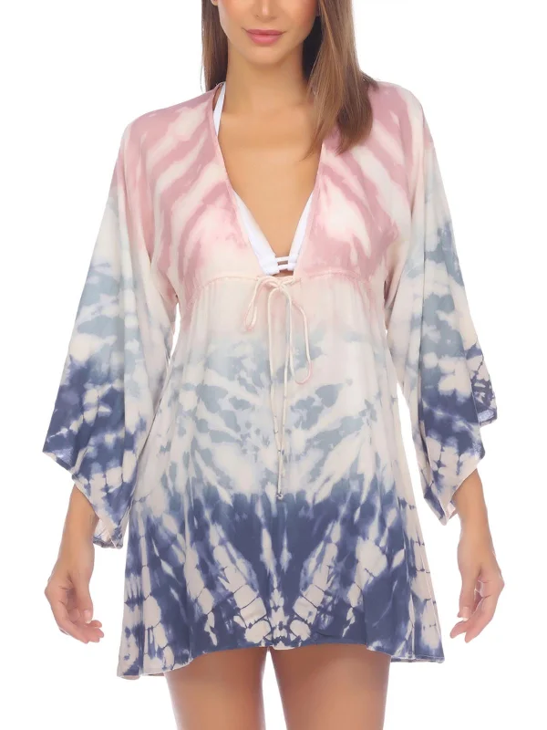 Womens Tie-Dye Tunic Cover-Up