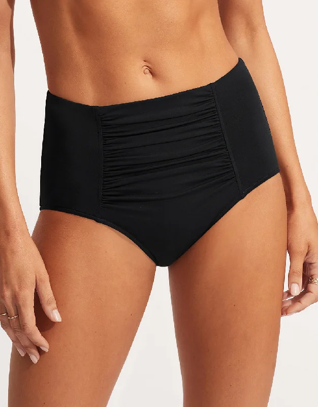 Collective High Waisted Bikini Pant - Black