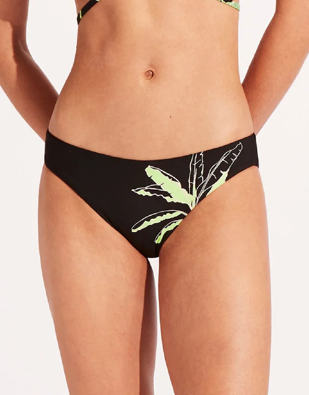 Palm Paradise Hipster Bikini Pant - Black