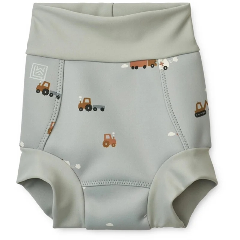 Liewood Valentin Nappy Swim Pants Vehicles/Dove Blue