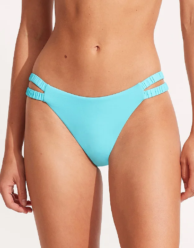 Collective Gathered Tab Bikini Pant - Aquamarine