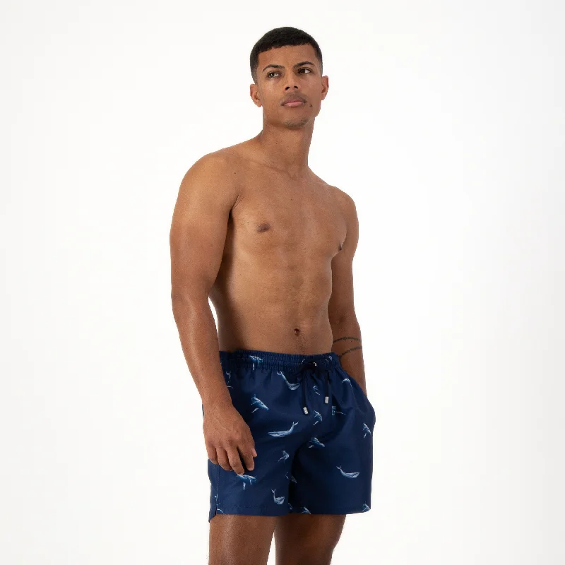 Mid-length Swim Shorts | Sea Life / Navy