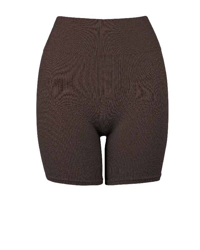 RIBBED COMPOSED Shorts | Chocolate Brown