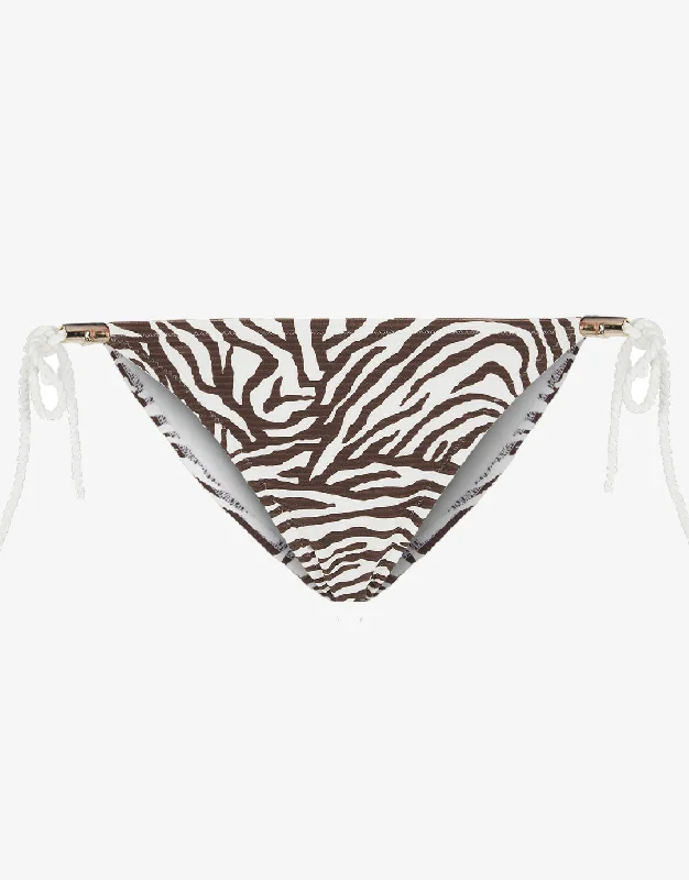 Namibia Rope Tie Side Pant - Brown/White