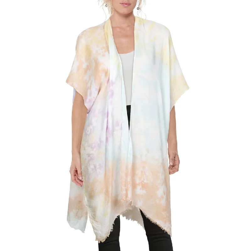 Womens Raw Hem Knit Cover-Up