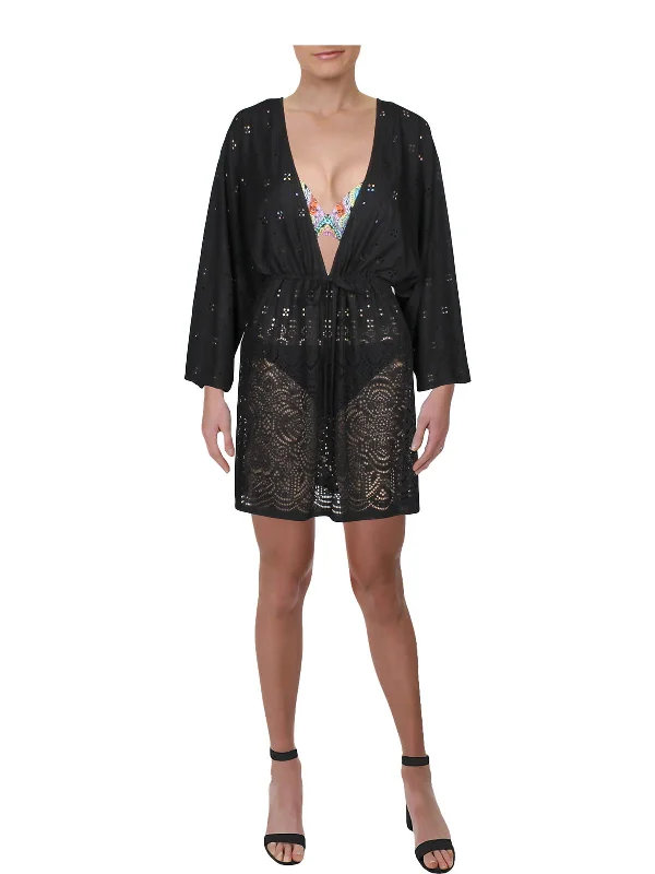 Gypsy Gem Womens Plunging V-Neck Cover-Up