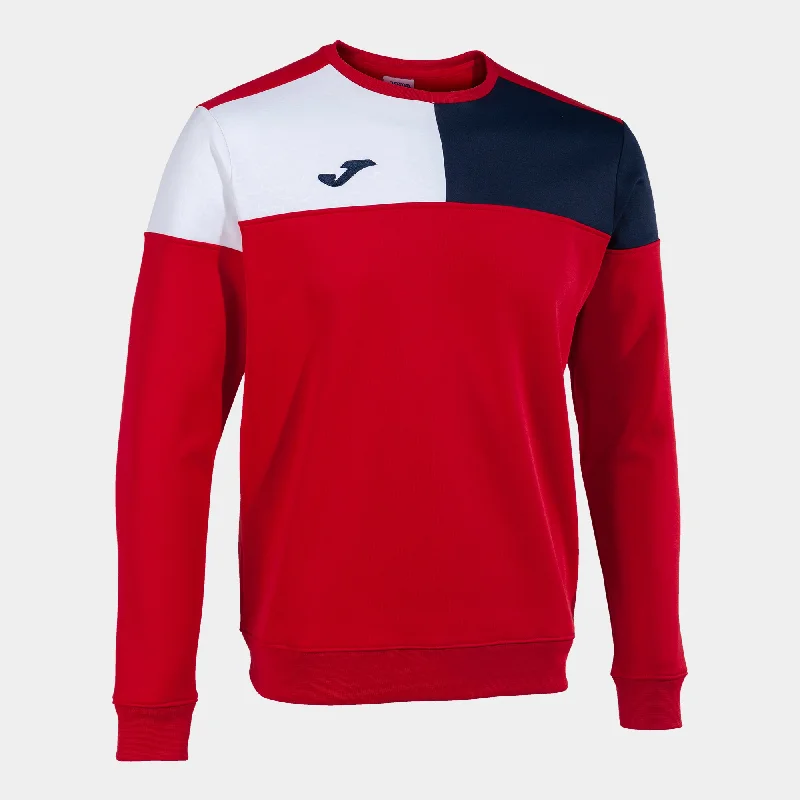 Joma Crew V Sweatshirt (Red/Dark Navy/White)