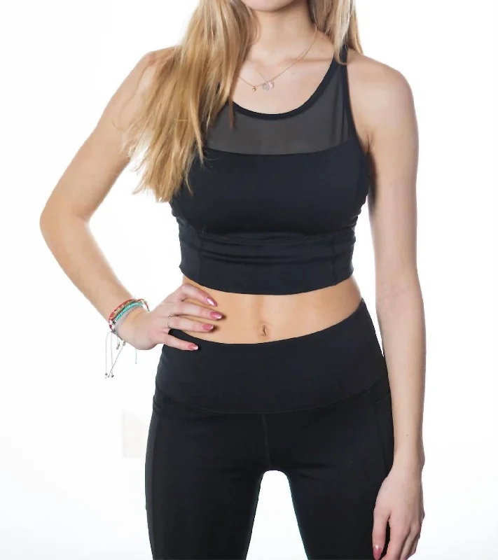 Athletics Mesh Sports Bra In Black